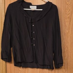 J. Marco Women's Black Button Down Shirt